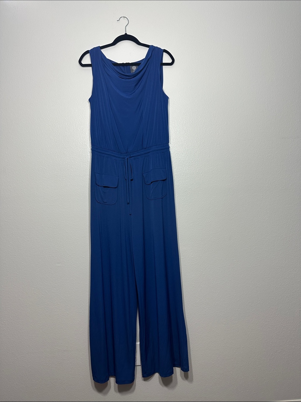 Vince Camuto Sleeveless Royal Blue Jumpsuit with Drawstring